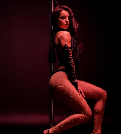Sexy stripper dancing on a pole at a Strip club bachelor party in Guelph, ON